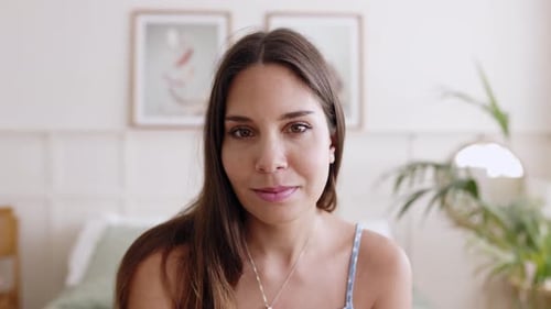 Smiling Woman Portrait Indoors at Home