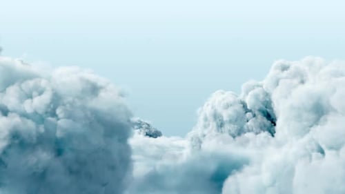 Passing Soft Clouds on Blue Sky 4K