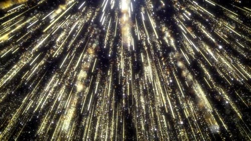 Golden Glitter Rain Particles Falling Celebration Background