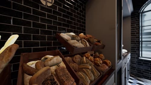 Assorted Bread Display Case