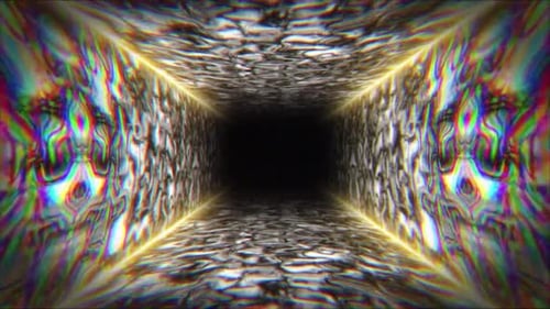 Psychedelic Glitch Effect Tunnel Motion Background Loop