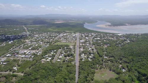 Vegetated Townscape On The Riverbank Of Endeavour River In Cooktown, North Queensland, Australia. ae