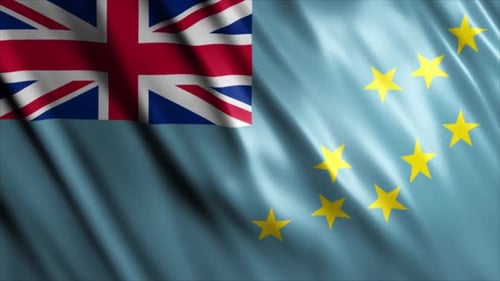 Realistic Waving Flag of Tuvalu Motion Graphics Loop