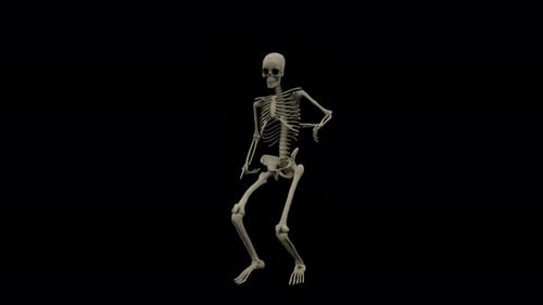 Langes Skeleton-Tanz-Loop mit Alpha Channel 4