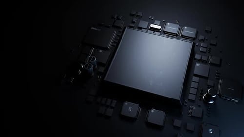 CPU impressa com efeito. conceito de tecnologia de semicondutores