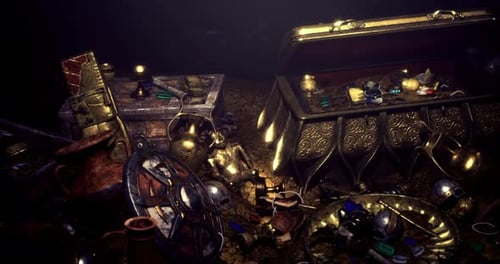 Golden Treasure Chest Reveal with Ancient Artifacts