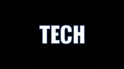 Tech Text With Technology Icons Alpha Channel 4K