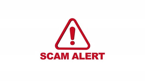 3D Spinning Red Scam Alert Warning Icon Animation