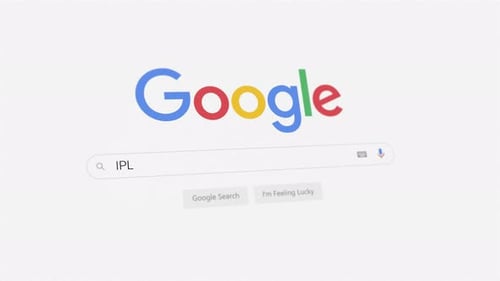 Animated Google Search Bar Typing IPL Text