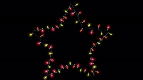 Animated Christmas Lights Star Decorative Frame