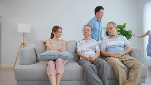 Family Enjoying Quality Time Together in Living Room