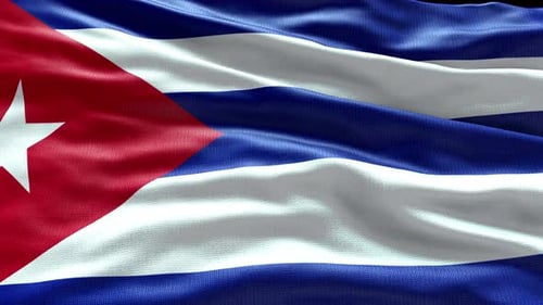 Realistic Cuban Flag Waving Seamless Loop Motion Graphic