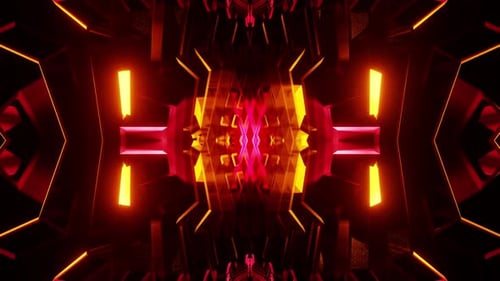 Red Hell Moved Figure Kaleidoscope Vj Loop Animation