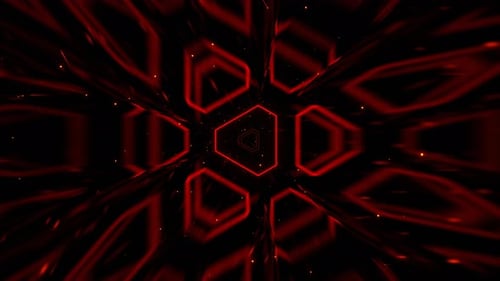 Red And Orange Futuristic Mystical Flashing Cyber Tunnel Background Vj Loop In 4K