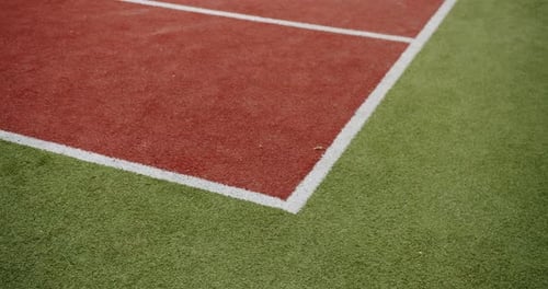 Shooting a Part of the Outdoor Carpet Tennis Court