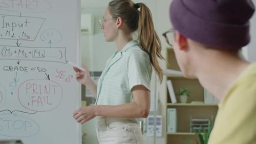 Gen Z Girl Giving Presentation on Meeting in IT Company