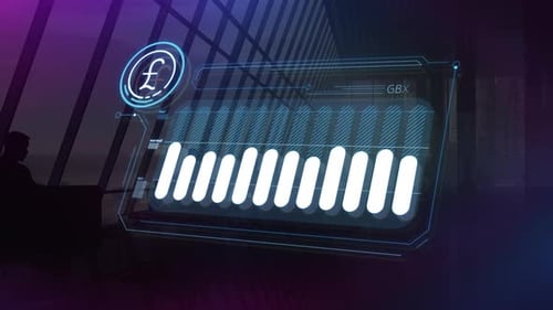 Animated Infographics Of The Pound Sterling Exchange Rate On Office Background