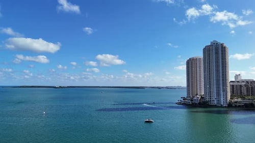 Miami Brickell Key Bay View with Skyscrapers