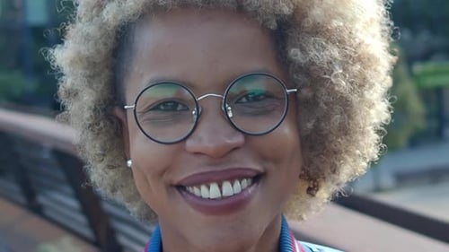 Happy Woman Smiling in Close Up