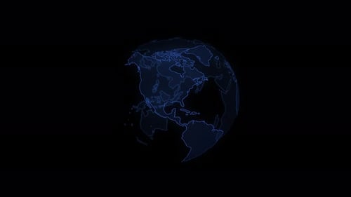 Digital Hologram of the Planet Earth Technology Globalization Business and Internet Concept