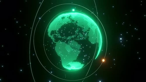 Futuristic Digital Earth Globe Global Network Connection