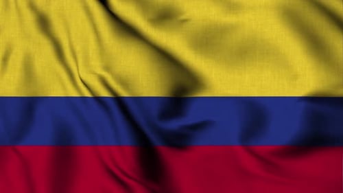 Realistic Waving Colombian Flag Seamless Loop Background
