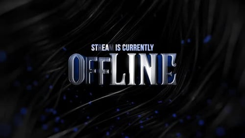 Livestreaming Offline With Metallic Title Style Animation Blue Theme