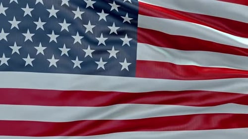 Realistic American Flag Waving Seamless Loop Background