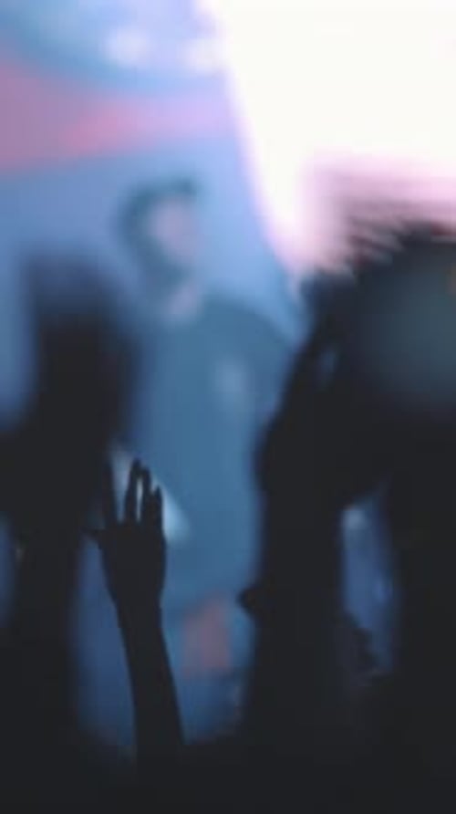 Blurred View of Concert Crowd Enjoying Live Performance