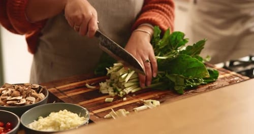 Chopping Fresh Vegetables for a Healthy Homemade Meal