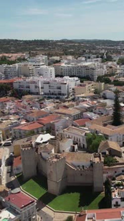 Vertical Video City of Loulé Aerial View. Algarve, Portugal