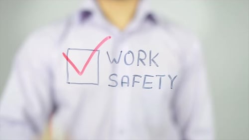 Work Safety Checkmark on Glass
