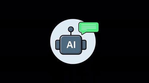 Animated AI Robot Chat Communication Icon