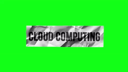 Título de titular en estilo papel sobre computación en la nube, pantalla verde 4K