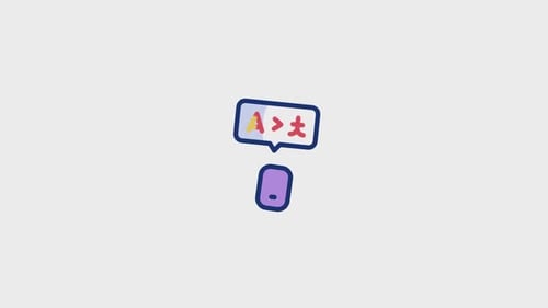 Abstract Hand-Drawn Communication Icon Reveal Animation