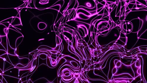 Abstract Motion of Glowing Purple Network Lines