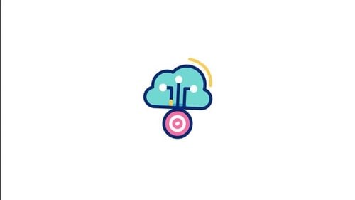 Animated Cloud Network Data Flow Icon