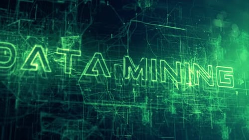 Futuristic Data Mining Text Reveal Animation