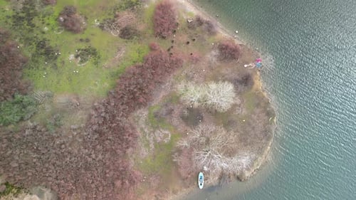 Centered drone shot of Halic Congress Center in Istanbul reveal