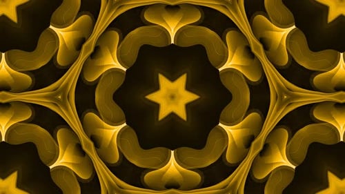 Golden Abstract Kaleidoscope Seamless Loop Animation Background