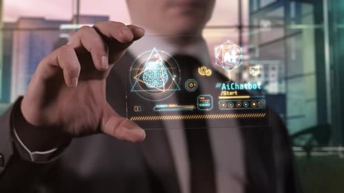 Gadget Of The Future With Infographics About Artificial Intelligence