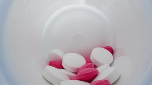 Pills in a Bottle Close Up