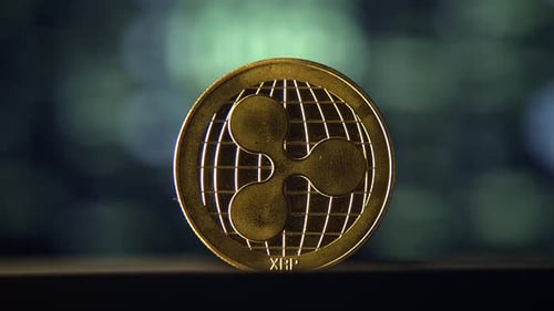 Ripple Cryptocurrency with Its Symbol Displayed on a Financial Themed Background Image