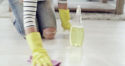 Her floor is a germ-free zone