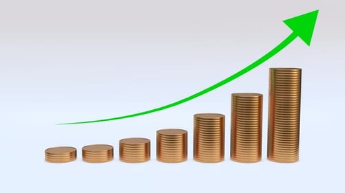 Stock market animated graphic. Stock price chart.