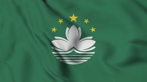 Macau SAR Flag Waving Seamless Loop Background