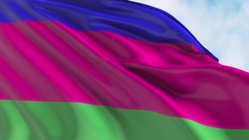 Vivid Three-Color Striped Flag Waving Loop Animation