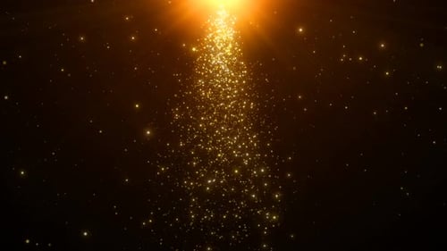 partículas caindo: brilho, ouro, brilhos, vídeo