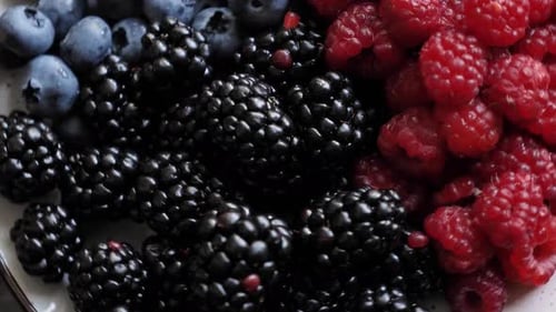 Assorted Fresh Berries: Blueberries, Raspberries, and Blackberries
