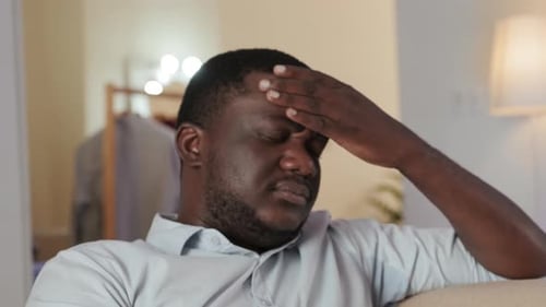 Tired Black Man Yawning